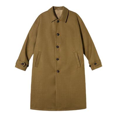 PSO Brand男装女装加厚中长款纯色情侣毛呢大衣秋冬款风衣外套男