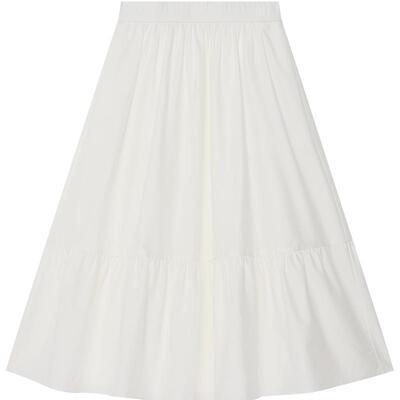 BLUE ERDOS春季棉丝混纺A字白色半裙B255M0034