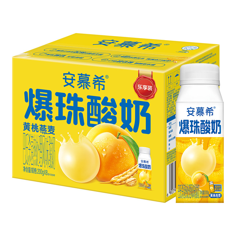 安慕希黄桃燕麦爆珠酸奶200*8瓶