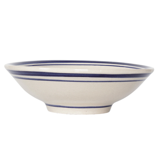 仿古双线老式陶瓷碗粗陶手绘蓝线酒碗火锅小料碗菜饭碗中式米饭碗