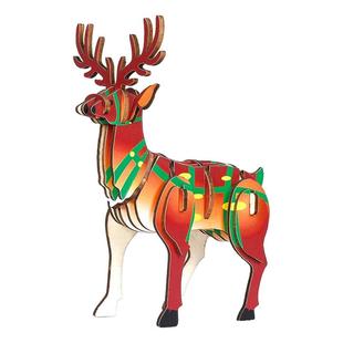 举名小麋鹿木质立体拼图创意儿童手工diy拼装模型益智玩具8岁礼物