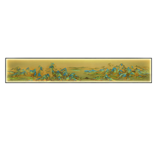 千里江山图挂画宋氏美学客厅装饰画卧室茶室山水画横长条氛围灯画