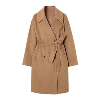 翻领中长款驼绒伊芙丽轻奢