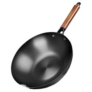 芯康平底锅无涂层不沾精熟铁锅炒菜家用纯铁锅免开锅电磁炉专用锅