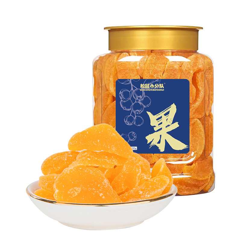 新鲜黄桃干桃子肉厚实酸甜可口果脯蜜饯新鲜水果干儿童零食罐装