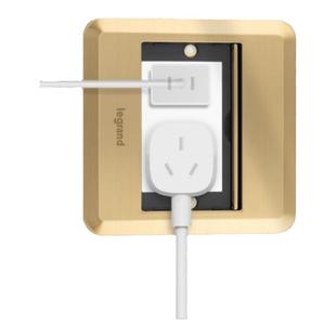 罗格朗嵌入式地插超薄隐形盖板式金属地板插座五孔电脑电话无底盒