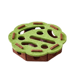 猫玩具自嗨解闷神器小猫宠物猫咪益智迷宫掏洞毛毡盒子逗猫铃铛球