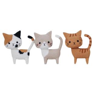 钩针手作diy编织勾线动物手工打发时间送朋友毛线小猫玩偶材料包