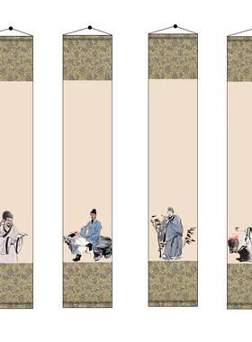 悦雅轩微喷图案空白画轴半生半熟