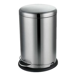 30L不锈钢垃圾桶中号店铺缓降带盖脚踏厨房20升室内商用圆形环保