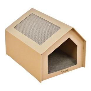 得酷猫屋加厚猫抓板猫窝通用房子型封闭式猫别墅四季户外猫咪用品