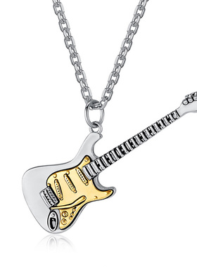 张泽禹同款钛钢吉他项链男设计感