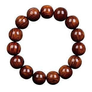 绚美顺纹天然老油梨海黄手串15mm海南黄花梨男女士文玩手链 孤品