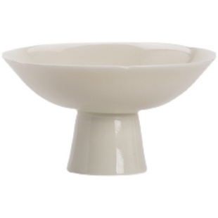 三生宋宴中式手工陶瓷高脚葵口盘高足折腰盘水果点心茶点碟干果盘