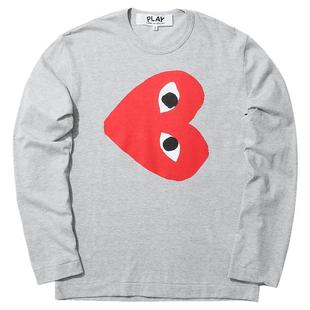 IT CDG PLAY COMME des GARCONS男装长袖T恤爱心LOGO印花T268MD