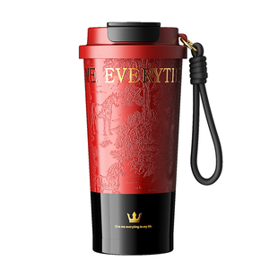 马年本命新年礼物保温杯女款红色咖啡水杯2026高颜值不锈钢定制