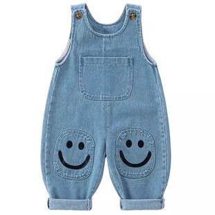 儿童牛仔背带裤春秋夏季婴幼儿男女童宽松时尚长裤1-3岁宝宝裤子