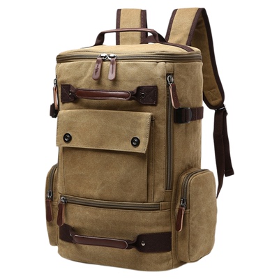 男士帆布双肩包复古背包男旅行包