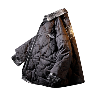 儿童装男童春装外套2026新款早春二棉衣大童男孩春秋冬款夹棉棉服