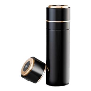 保温杯男款茶水分离茶杯便携新款一键开盖户外车载显温不锈钢水杯