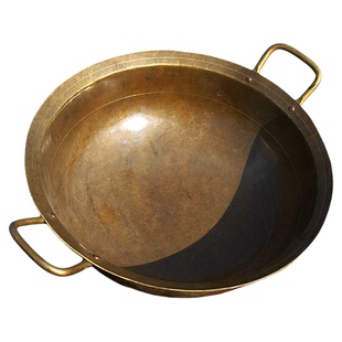 老式家用黄铜锅 锻打加厚圆底炒锅 阿胶锅熬药熬糖锅 冒菜锅 火锅