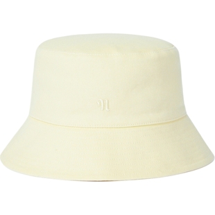 【新年礼物】Nanushka 女刺绣棉质帆布淡黄色渔夫帽