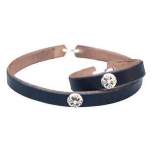 cigar手作S勾银扣枥木鞍革赫尔曼植鞣革手工打磨皮手镯手环复古