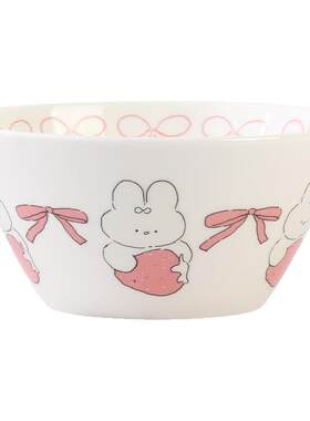 蓝莲花骨瓷餐具可爱卡通米饭碗
