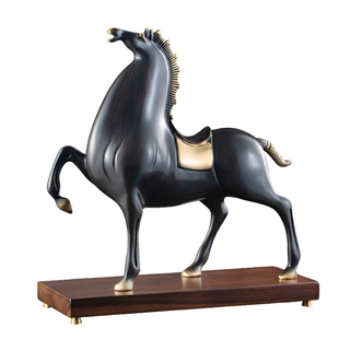 招财全铜唐马摆件手工高档工艺品开业礼品客厅书房办公室装饰摆放