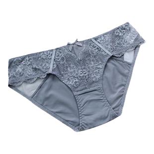 欧美内裤女士性感透明低腰蕾丝纯欲少女生三角裤夏季黑白色纯棉档