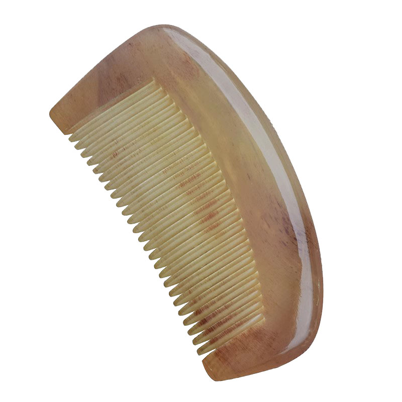 真牛角梳短胖梳便携按摩梳长11cm