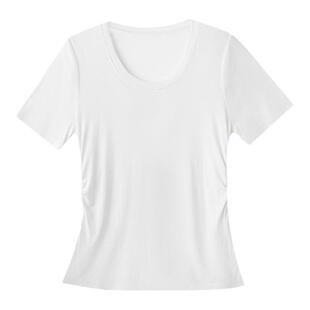 GOLDEN BARRY春夏季经典基础款舒适修身捏褶设计短袖T201921