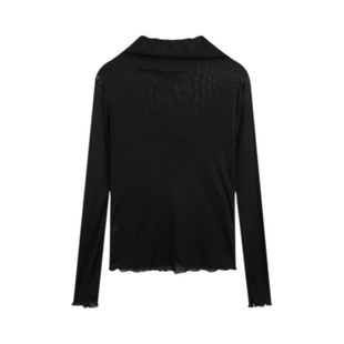 韩版网红性感透视蕾丝上衣收腰遮肉百搭气质时尚网纱甜美打底衫女