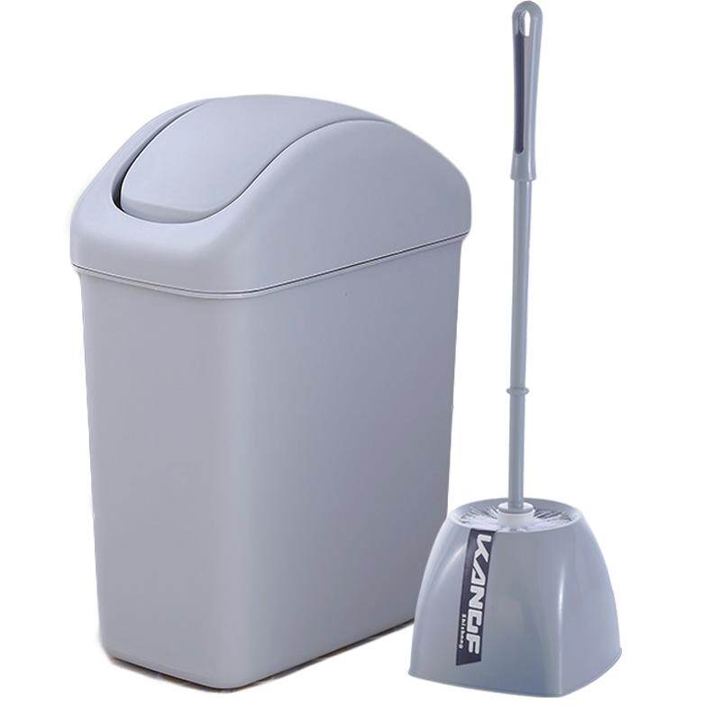 欧式创意时尚摇盖分类垃圾桶 长方形家用有盖卫生间垃圾桶马桶刷