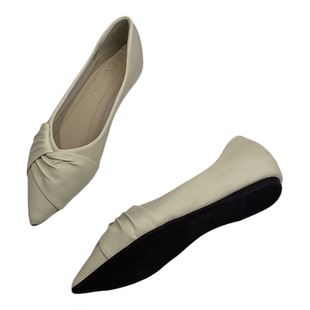 新款法式尖头平底单鞋女2026新款浅口时尚内增高鞋女鞋小皮鞋女鞋