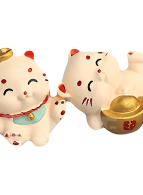 奶油招财猫暴富小摆件