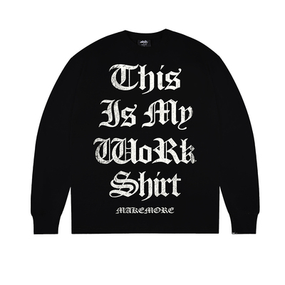 Makemore新款哥特WORK纯棉长袖男