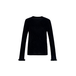 曼加塔【劳斯星空打底】早秋新中式女装水貂拼接针织上衣5070464