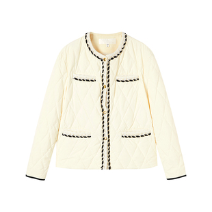 【90%鹅绒】URLAZH有兰秋季新款洋气撞色小香风薄羽绒服短款外套