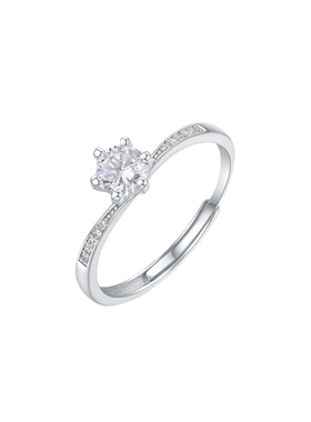 周六福戒指女指环手饰S925银高级感轻奢小众送女友圣诞礼物