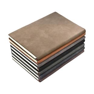 商务羊巴皮记事本翻毛皮笔记本定制a5软皮本子B5商务学生记事本工作会议记录本办公简约复古礼盒日记本印logo