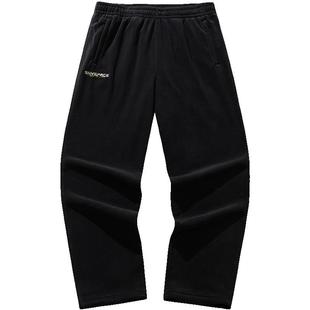 安踏6D裤丨复古美式摇粒绒长裤男冬季新款加绒直筒阔腿裤休闲裤子