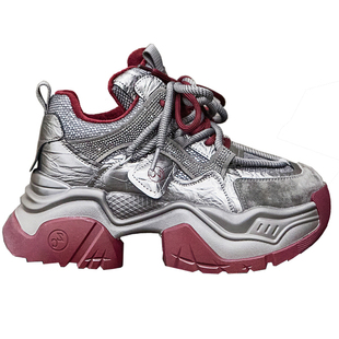 炸街老爹鞋女款新款冬季款加绒时尚学生鞋网红个性水钻运动休闲鞋