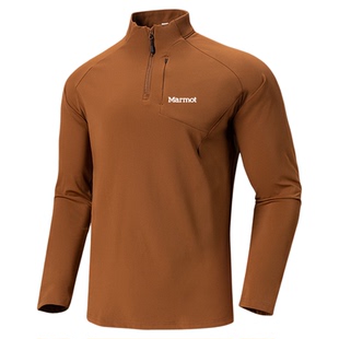MARMOT土拨鼠长袖卫衣男春秋款户外运动舒适透气打底衫弹力T恤