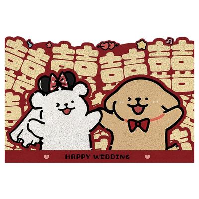 马铃薯红色喜庆入户门结婚地垫