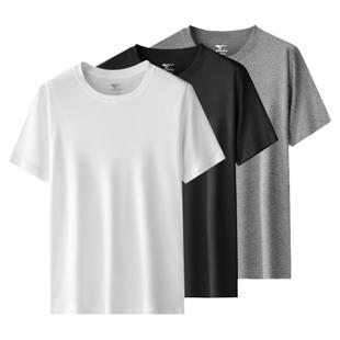 七匹狼短袖男士纯棉T恤全棉内衣打底汗衫夏季圆领体恤中老年上衣