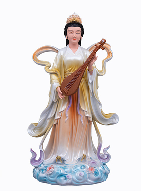 中式树脂七仙姑桃花供奉摆件