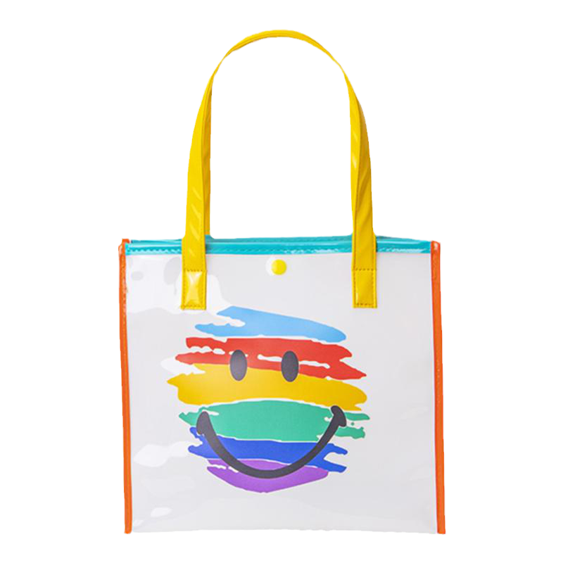 尚盈彩虹笑脸透明手提果冻包