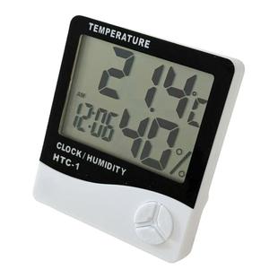 电子温湿度计HTC-1家用室内婴儿房高精度多功能时钟数显温湿度表