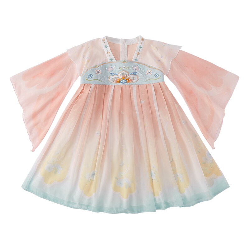 女童汉服宝宝春季新中式衣服薄款大童春秋款可爱刺绣春装儿童唐装